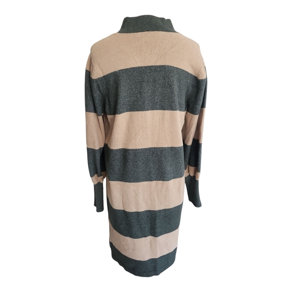 Ann Taylor Cream & Gray Bishop‑Sleeve Turtleneck Sweater Dress – Size L - Picture 6 of 10